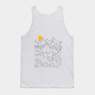 Ocean Sun cliff waves Tank Top